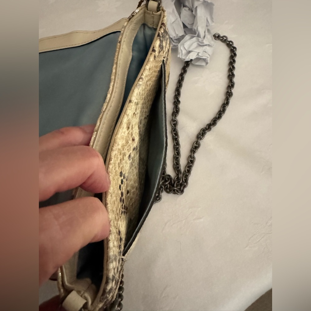 Coach Kristin Python Embossed Crossbody Bag with a detachable chain strap. - Picture 6 of 6